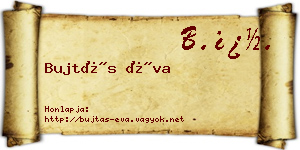 Bujtás Éva névjegykártya